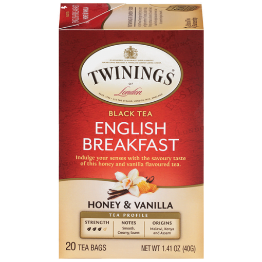 TW english breakfast honey vanilla bags 20ct