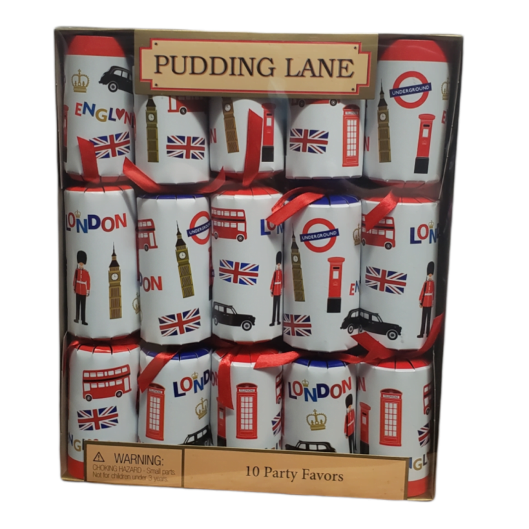 Pudding Lane London Tourist Christmas Crackers Brits R U.S.