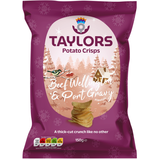 Taylors Festive Beef Wellington Port Gravy Potato Straight Crisps 150g Vs3