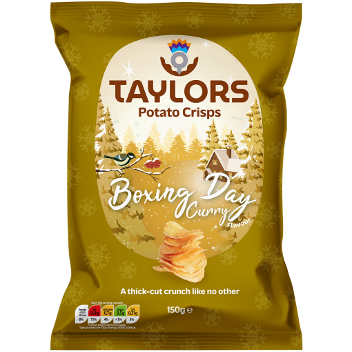 Taylors Festive Boxing Day Curry Flavour Potato Straight Crisps 150g v2